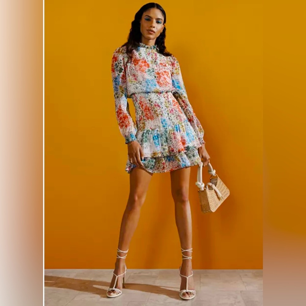 Aqua (Bloomingdale’s Exclusive) Floral Smocked Mini Dress - Size XS